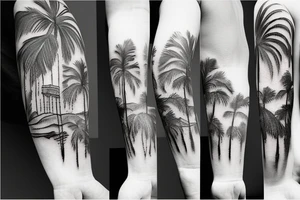 High palm tree tattoo idea