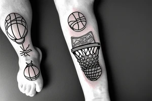 Astronaut sitting in a basketball shaped chair tattoo idea