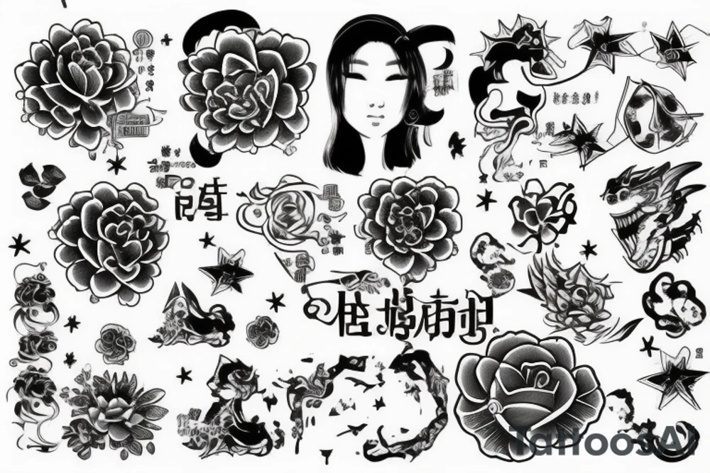 拿着天平的阿努比斯金字塔和陨石 tattoo idea