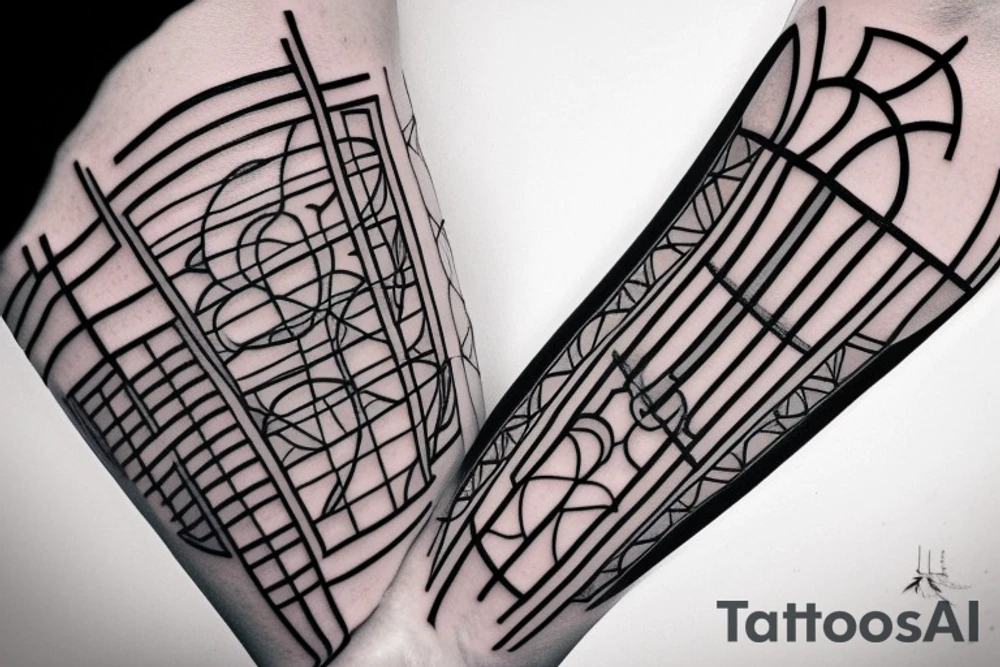Basketball and basket simple tattoo idea
