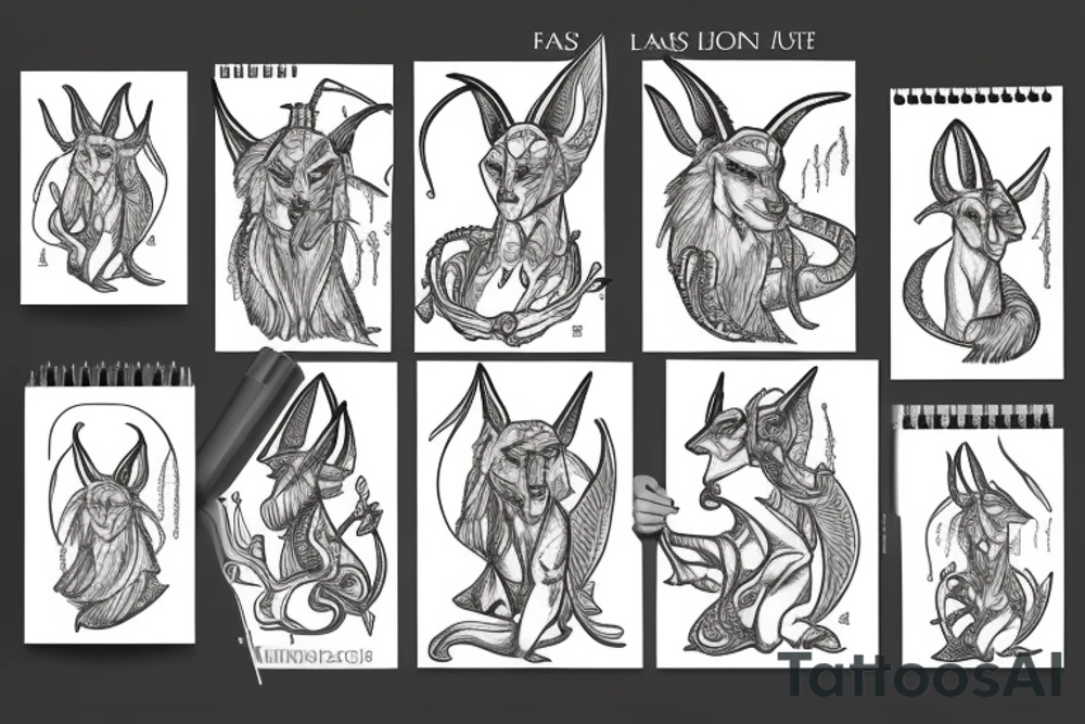 Anubis holding scales tattoo idea