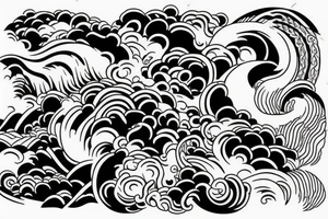 Wave on a bicep tattoo idea