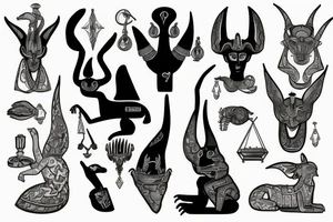 Anubis holding scales tattoo idea