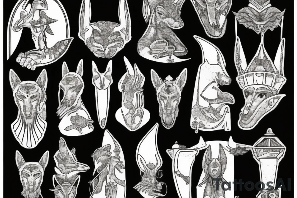 Anubis holding scales tattoo idea