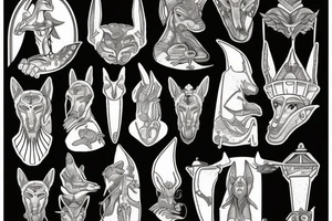 Anubis holding scales tattoo idea