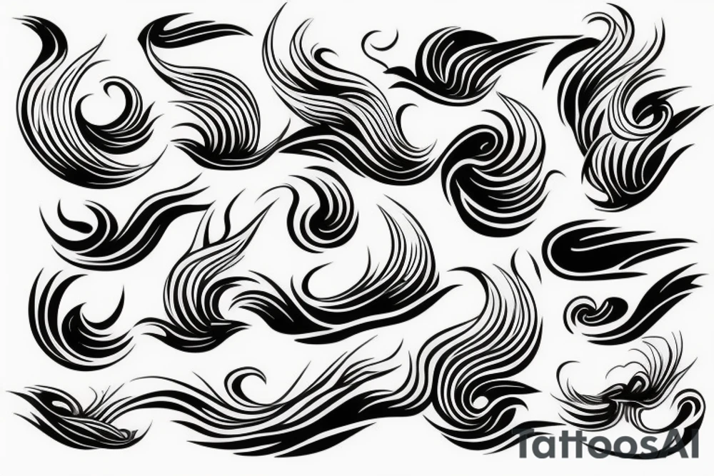 Ocean wave basketball shaped tattoo idea