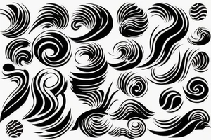 Ocean wave basketball shaped tattoo idea