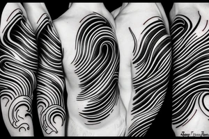 Design an ocean wave breaking on a basketball backboard and a ball around, make it dynamic and abstract tattoo idea