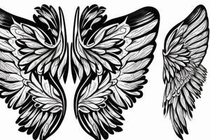 floral back piece that formms into a pair of wings tattoo idea