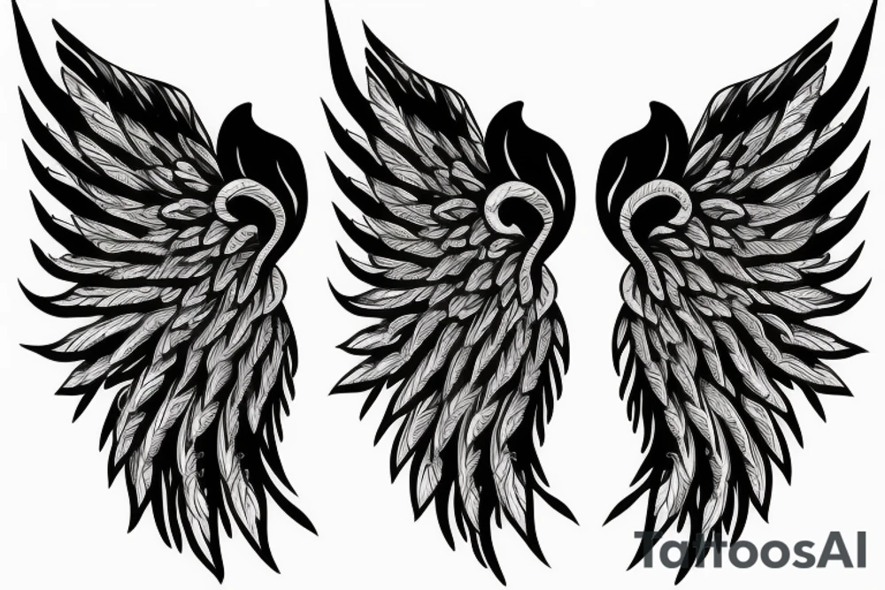 floral back piece that forms into a pair of wings tattoo idea