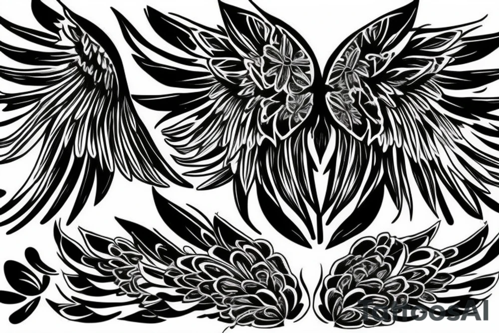 floral, plants that forms into a pair of wings tattoo idea floral, plants that forms into a pair of wings tattoo idea