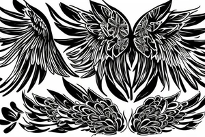 floral, plants that forms into a pair of wings tattoo idea