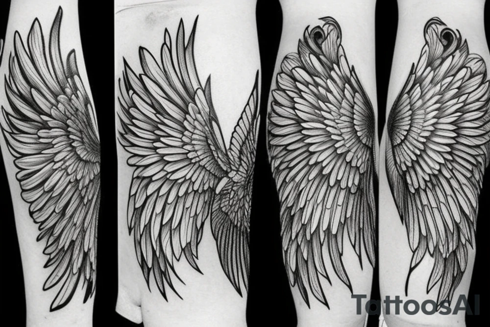 floral, plants that forms into a pair of wings tattoo idea
