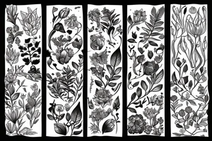 floral, plants fantasy back piece tattoo idea