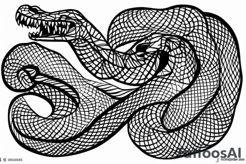 Arm tatto that includes a snake, a cheetah and some geometrical pattern. tattoo idea