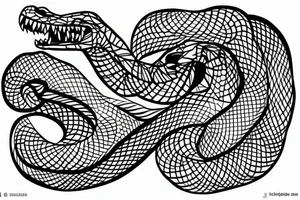 Arm tatto that includes a snake, a cheetah and some geometrical pattern. tattoo idea