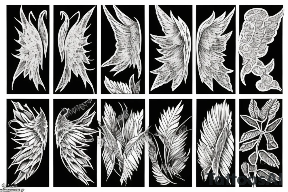 plants that form wings tattoo idea