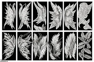 plants that form wings tattoo idea