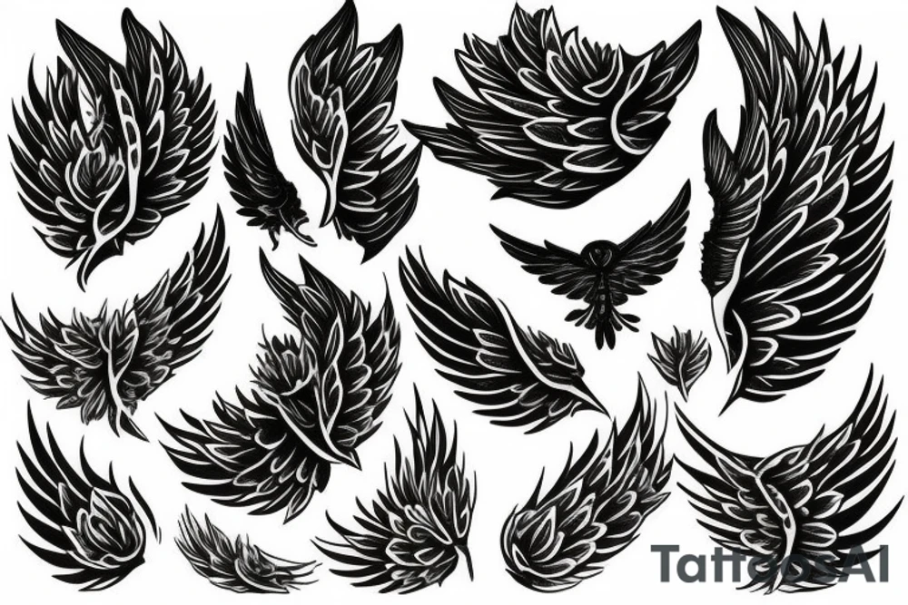 plants that form wings tattoo idea