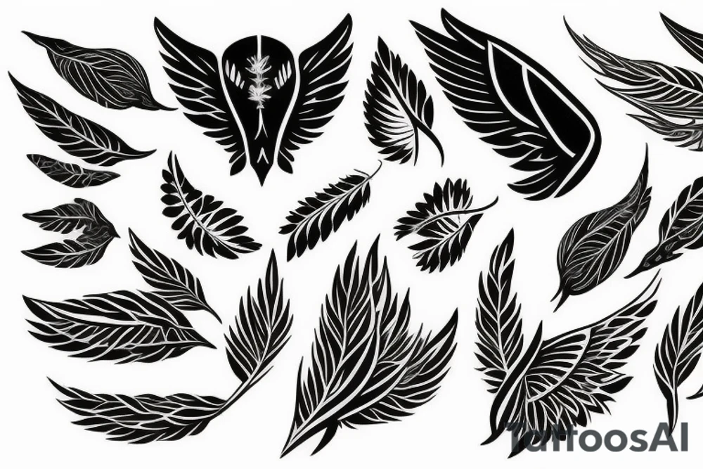 plants that form wings tattoo idea
