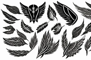 plants that form wings tattoo idea