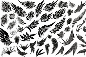 plants that form wings tattoo idea