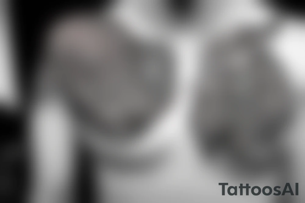 Tatto for the left upper arm and chest that has a cheetah, a snake and some geometrical pattern tattoo idea