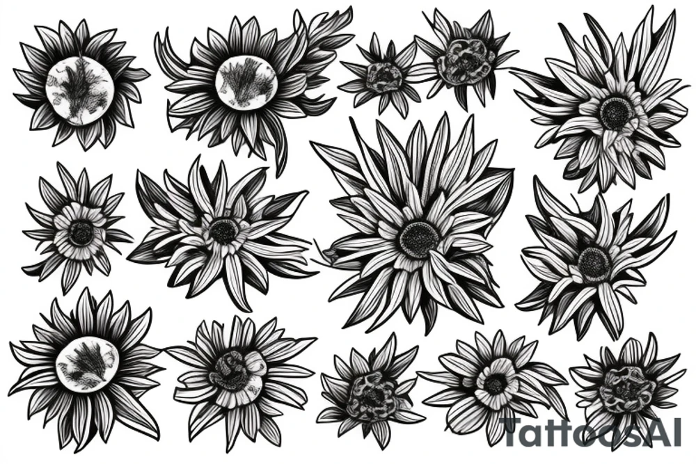 Four daisies tattoo idea