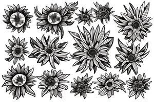 Four daisies tattoo idea