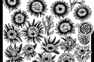 Four daisies tattoo idea