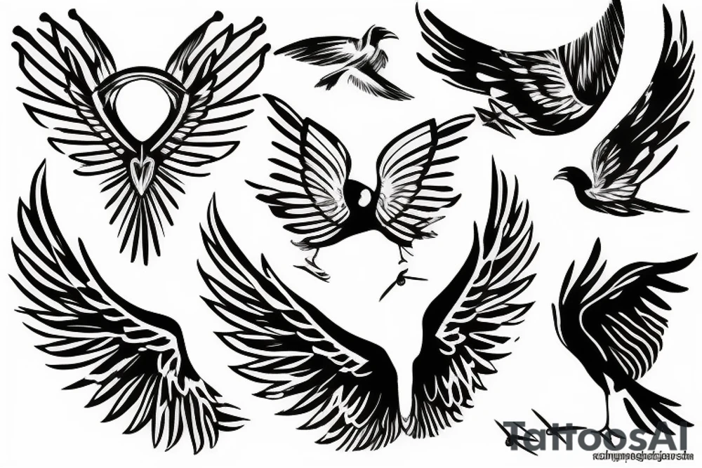 bird wings tattoo idea