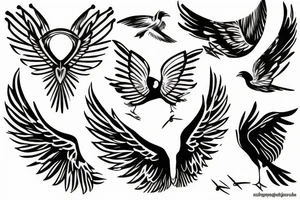 bird wings tattoo idea