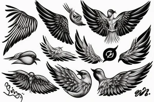 bird wings tattoo idea