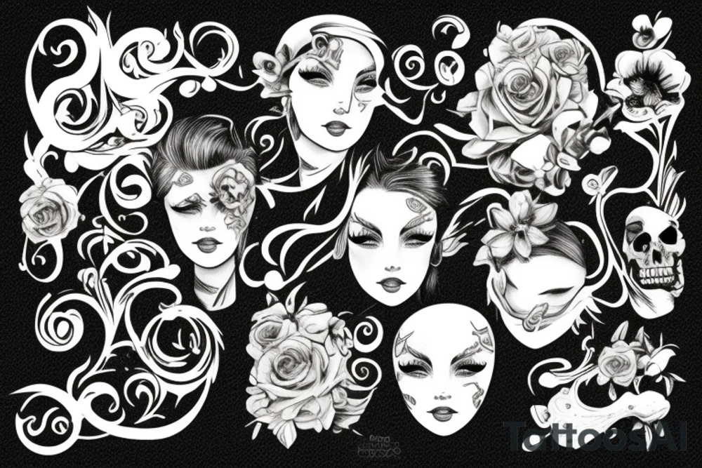 Quattro margherite il cui stelo si intreccia tattoo idea