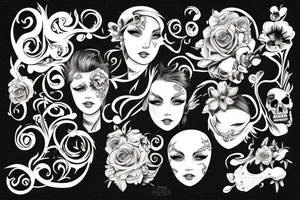 Quattro margherite il cui stelo si intreccia tattoo idea