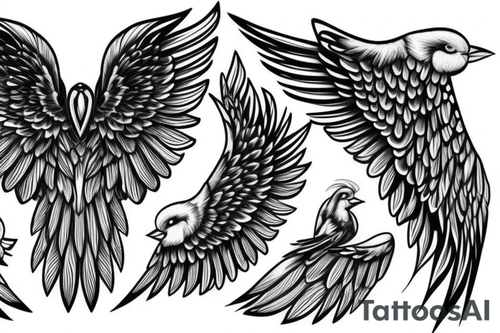 bird wings tattoo idea