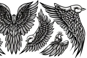 bird wings tattoo idea