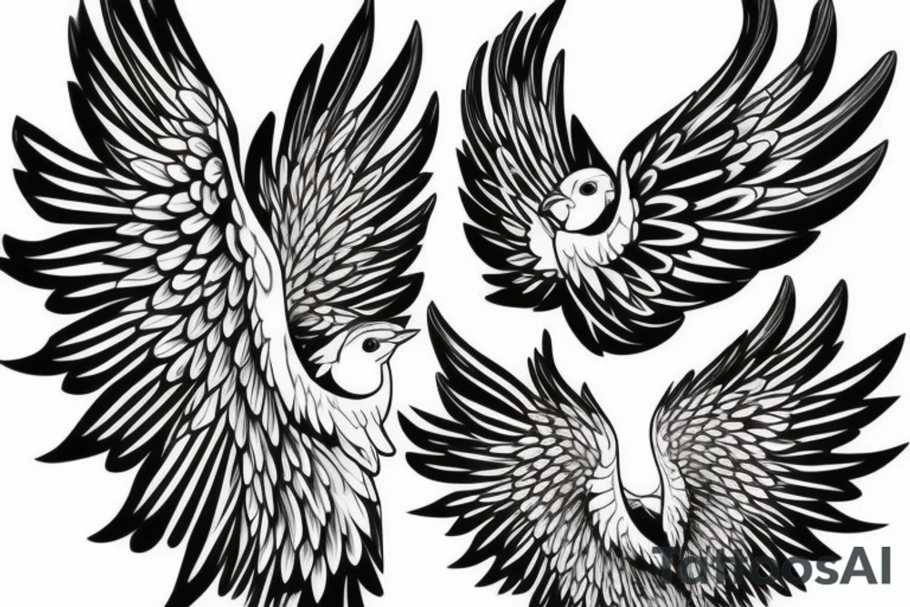 bird wings tattoo idea
