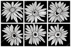 Four simple daisies whose stem is intertwined tattoo idea