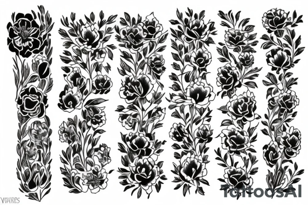 carnation, violet, poppy, and chrysanthemum line draw tattoo idea carnation, violet, poppy, and chrysanthemum line draw tattoo idea