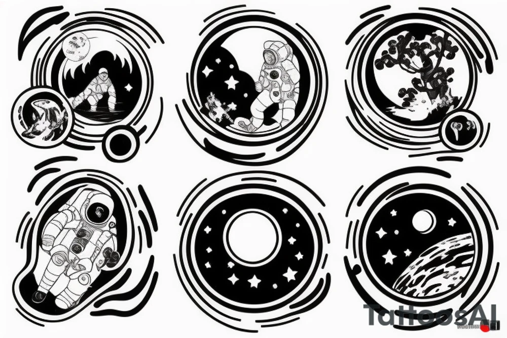 Astronaut floating in space tattoo idea