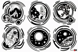 Astronaut floating in space tattoo idea