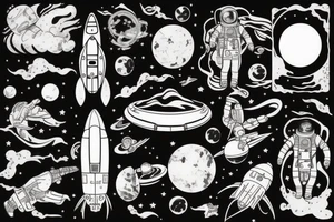 Astronaut floating in space tattoo idea