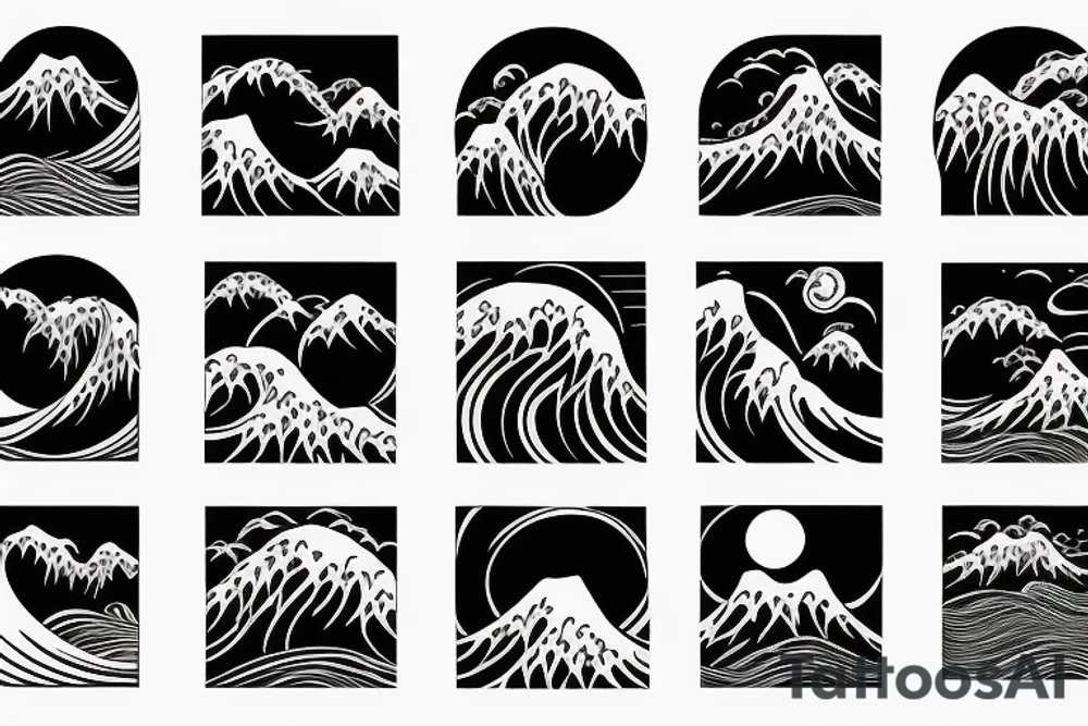 Wave on a backboard tattoo idea