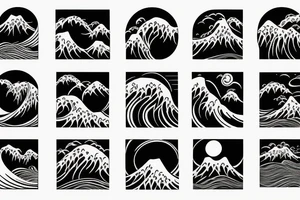 Wave on a backboard tattoo idea