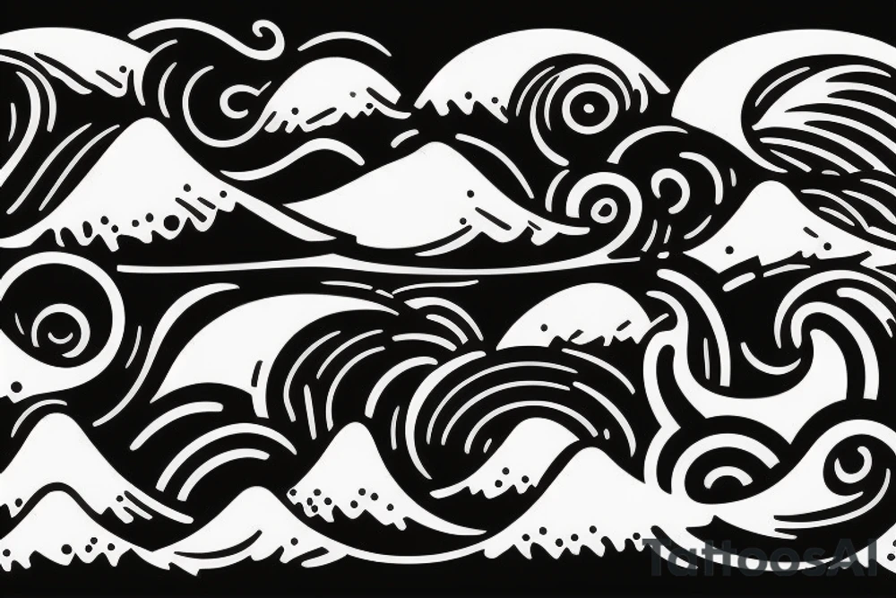 Wave on a backboard tattoo idea