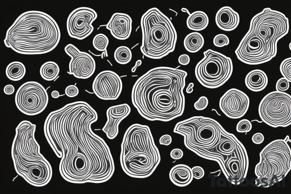 A bacterium but minimalistic with a single strand of RNA inside tattoo idea