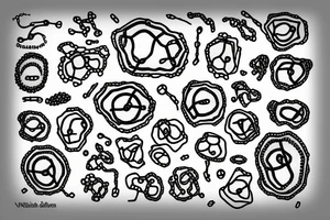 A bacterium but minimalistic with a single strand of RNA inside tattoo idea