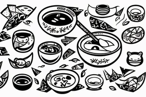 A bowl of miso soup tattoo idea