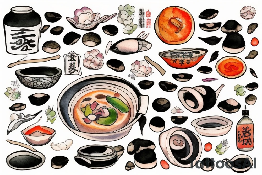 A bowl of miso soup tattoo idea